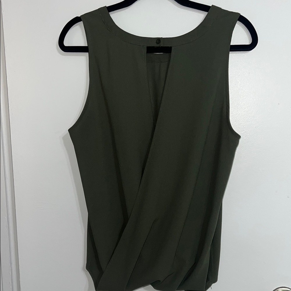 Olive Green Sleeveless Women's Top